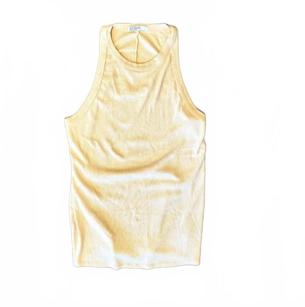 NEW STATESIDE women's rib high-neck tank top in golden